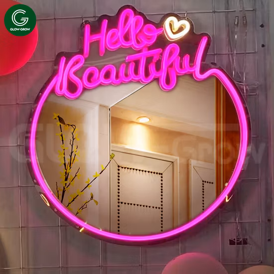 Good Times Mirror Neon Sign Custom LED Night Light pour la décoration murale de mariage de chambre à coucher à la maison
