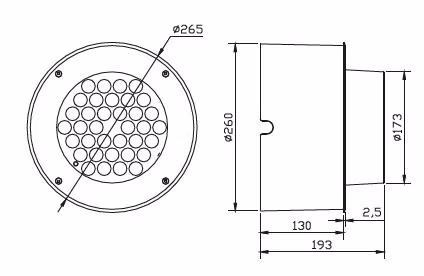 Cylindre en aluminium moulé sous pression étanche à la neige IP66 LED lumière souterraine de pont pour lampadaire extérieur